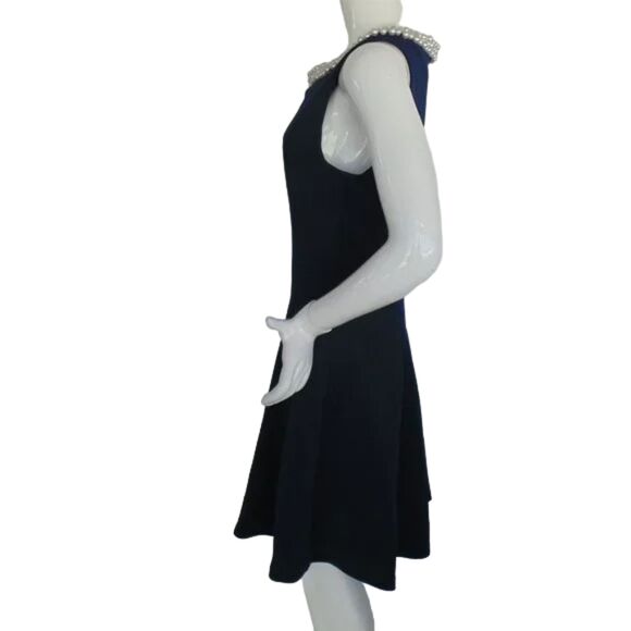 KARL LAGERFELD Dress, 14, Pearl Cluster Neckline, A-line, Sleeveless, Back zip - Picture 8 of 13